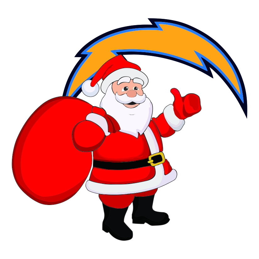 Los Angeles Chargers Santa Claus Logo iron on paper